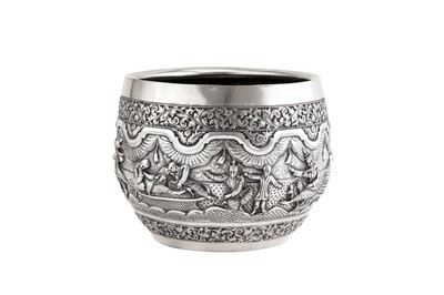 Lot 176 - A large late 19th century Anglo – Indian unmarked silver bowl, Poona circa 1890