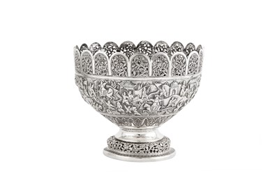 Lot 121 - A large late 19th century Anglo – Indian unmarked silver bowl, Lucknow circa 1890