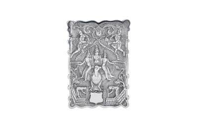 Lot 34 - A late 19th / early 20th century Anglo – Indian silver card case, Madras circa 1900