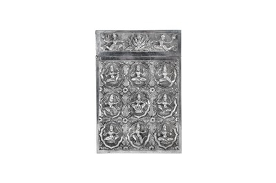Lot 31 - A late 19th century Anglo – Indian unmarked silver card case, Madras circa 1890