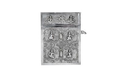 Lot 29 - A late 19th century Anglo – Indian unmarked silver card case, Madras circa 1890