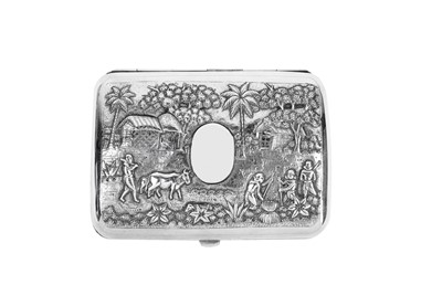 Lot 53 - An early 20th century Anglo – Indian unmarked silver cigar case, Calcutta circa 1910