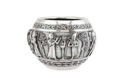 Lot 75 - A rare early 20th century Anglo – Indian silver bowl, Lucknow with Egyptian import marks for Cairo 1919