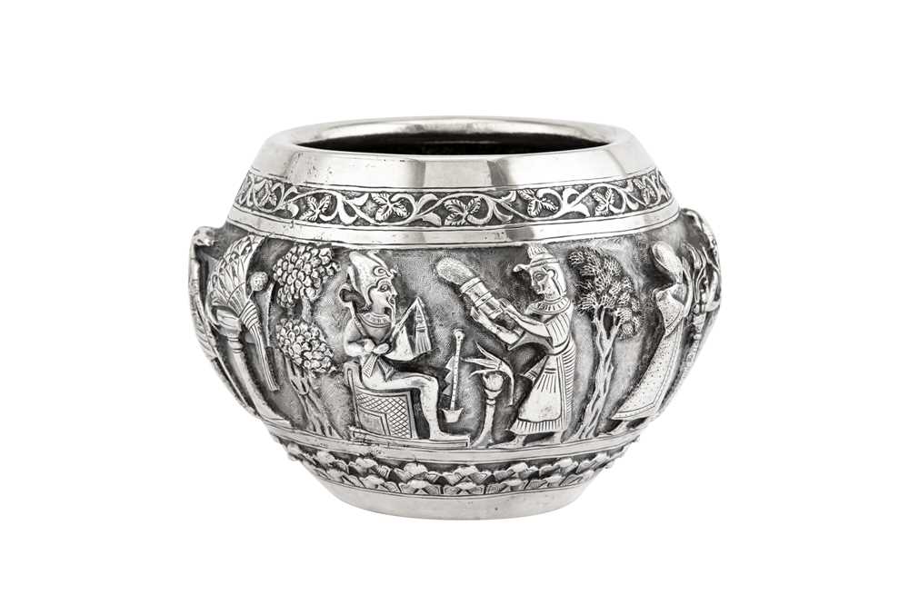 Lot 75 - A rare early 20th century Anglo – Indian silver bowl, Lucknow with Egyptian import marks for Cairo 1919