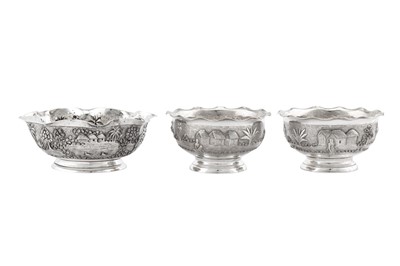 Lot 61 - A late 19th / early 20th century Anglo – Indian silver bowl, Calcutta, Bhowanipore circa 1900 by Grish Chunder Dutt