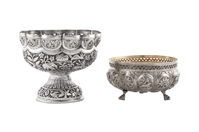 Lot 113 - An early 20th century Anglo – Indian unmarked silver pedestal bowl, Lucknow circa 1910