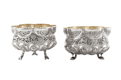 Lot 114 - Two similar early 20th century Anglo – Indian unmarked silver bowls, Lucknow circa 1910