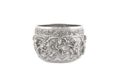 Lot 17 - An early 20th century Burmese unmarked silver small bowl, Mandalay circa 1910