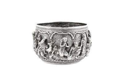 Lot 18 - An early 20th century Burmese unmarked silver small bowl, Mandalay circa 1910