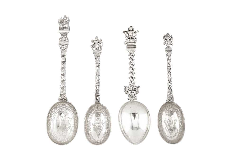 Lot 38 - Three late 19th century Anglo - Indian silver spoons, Madras circa 1890 by Peter Orr and Sons