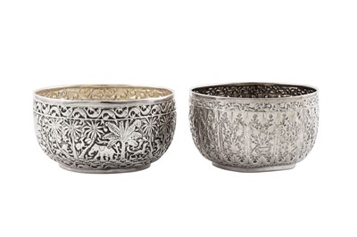 Lot 85 - Two early 20th century Anglo – Indian unmarked silver small bowls, Lucknow circa 1910