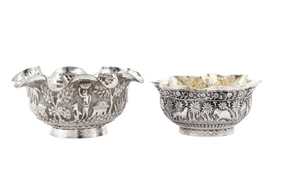 Lot 86 - Two early 20th century Anglo – Indian unmarked silver small bowls, Lucknow circa 1910