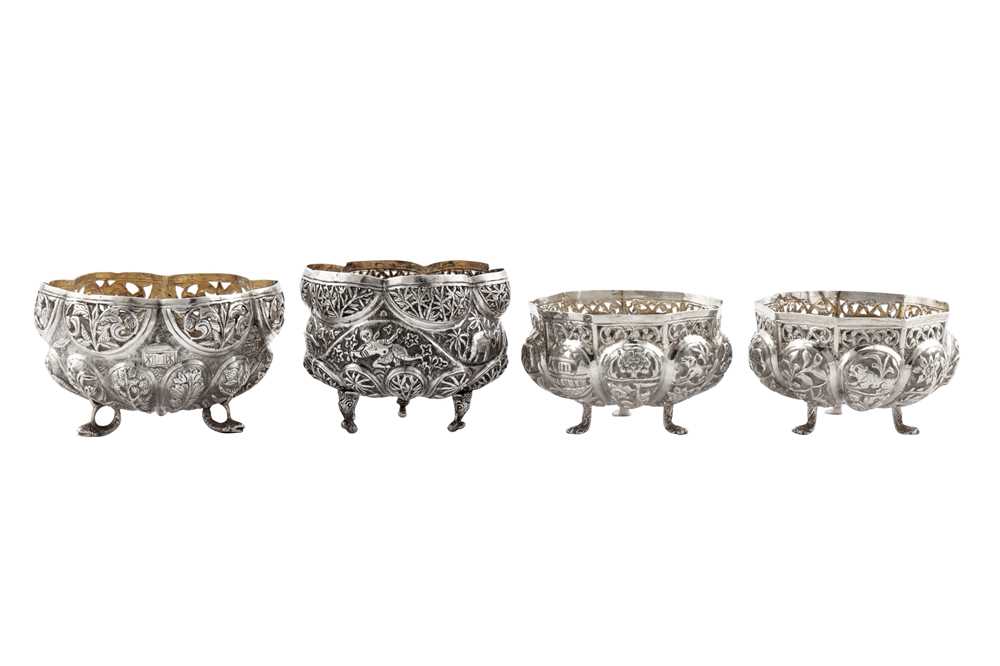 Lot 109 - A pair of early 20th century Anglo – Indian unmarked silver small bowls, Lucknow circa 1910