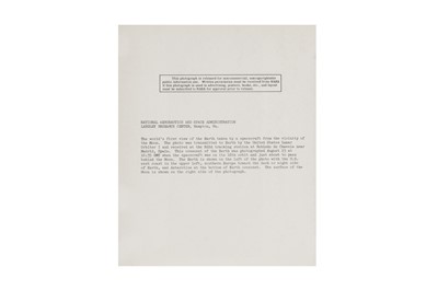 Lot 62 - The world's first view of the Earth from the Moon