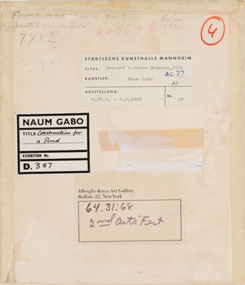 Lot 25 - Naum Gabo (Russian, 1890-1977)