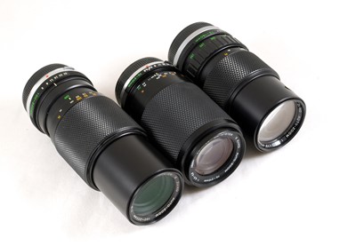 Lot 274 - A Group of Three Olympus OM Zoom Lenses.