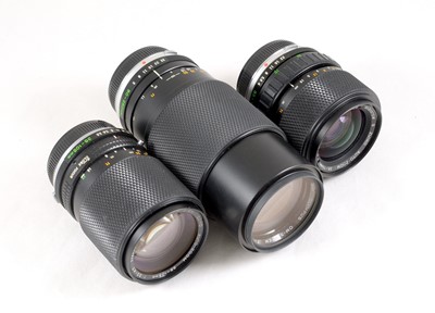 Lot 273 - Three Olympus OM Zoom Lenses.