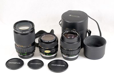 Lot 240 - Three Olympus Wide Angle OM Zoom Lenses, inc a Rare 35-80mm f2.8.