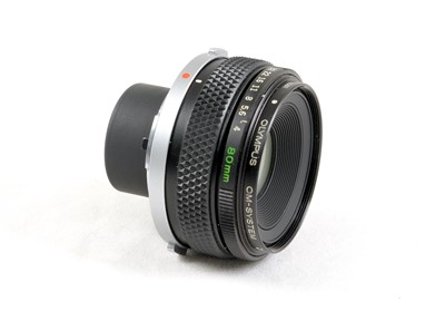 Lot 270 - An Olympus OM Auto-1:1 80mm f4 Macro Lens, for Bellows.