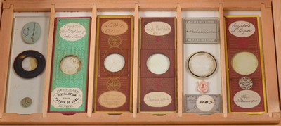 Lot 140 - An Unusual Collection of Microscope Slides. Box Marked Chemical Polarscope.