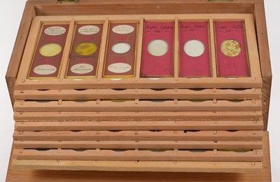 Lot 140 - An Unusual Collection of Microscope Slides. Box Marked Chemical Polarscope.