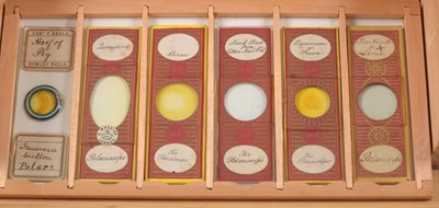 Lot 140 - An Unusual Collection of Microscope Slides. Box Marked Chemical Polarscope.