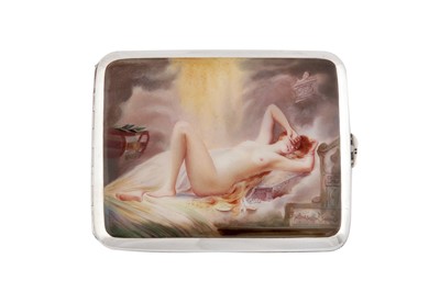 Lot 245 - AN EARLY 20TH CENTURY AUSTRIAN SILVER AND ENAMEL NOVELTY EROTIC CIGARETTE CASE, VIENNA CIRCA 1910 PROBABLY BY ALEXANDER STURM (ACTIVE 1885-1915)
