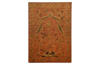 Lot 522 - AN OTTOMAN EMBROIDERED HANGING WITH 'TREE OF LIFE' MOTIF