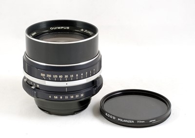 Lot 238 - A Large Olympus G Zuiko 60mm f4 Prototype(?) Leaf Shutter Lens, Serial number 100001.