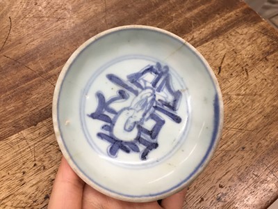 Lot 481 - THREE SMALL CHINESE BLUE AND WHITE DISHES