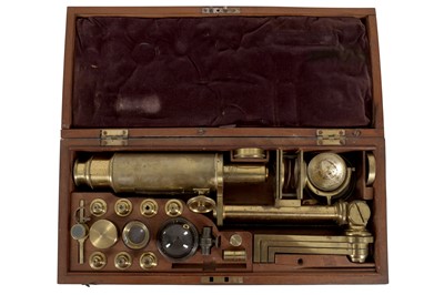 Lot 136 - A "Jones Most Improved" Type Brass Compound Microscopc.1800s