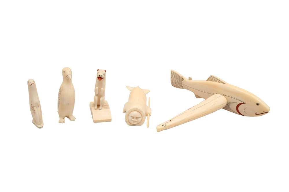 Lot 410 - A COLLECTION OF ALASKAN INUIT MARINE IVORY CARVINGS