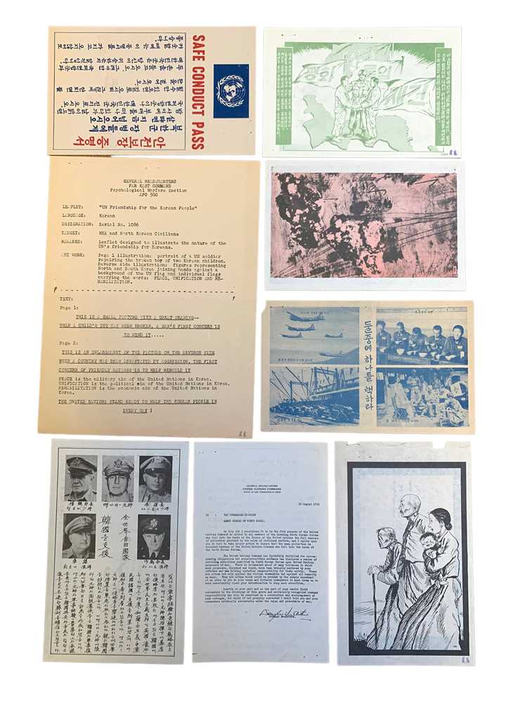 Lot 309 - KOREAN WAR.- UNITED NATIONS AIRBORNE 'PSYWAR' PROPAGANDA AND LEAFLETS