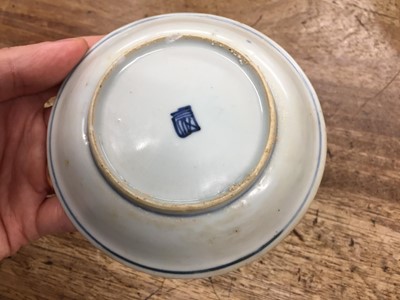 Lot 489 - THREE SMALL CHINESE BLUE AND WHITE DISHES