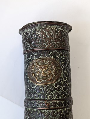 Lot 365 - A TIBETAN COPPER SCROLL BOX