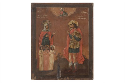 Lot 391 - RUSSIAN ICONS MID-18TH CENTURY