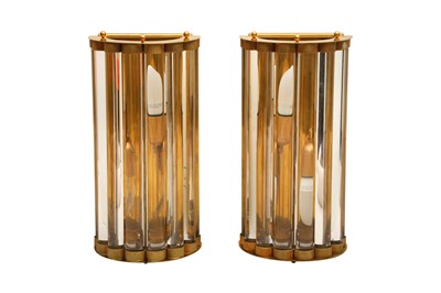 Lot 478 - A SET OF FOUR ITALIAN CLEAR GLASS WALL SCONCES
