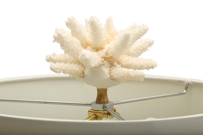 Lot 474 - A PAIR OF CONTEMPORARY CORAL TABLE LAMPS