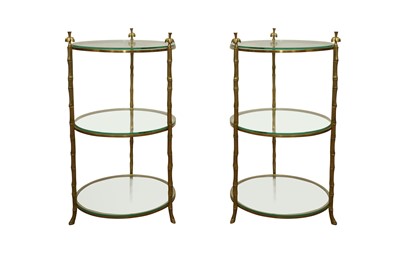 Lot 472 - A PAIR OF CONTEMPORARY THREE TIER ETAGERES
