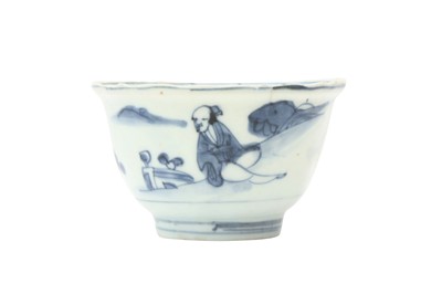 Lot 644 - A CHINESE KRAAK BLUE AND WHITE 'SCHOLAR' BOWL