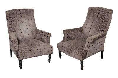 Lot 315 - A PAIR OF VICTORIAN ARMCHAIRS