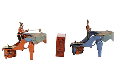 Lot 9 - Two 1930s Wolverine Wind-Up Zilotone Tin Musical Toys Plus A Plarola Organ Musical Toy.