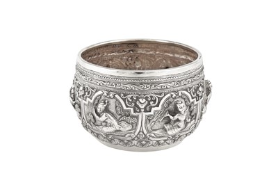 Lot 136 - An early 20th century Burmese unmarked silver bowl, lower Burma circa 1920, with an Anglo - Indian copy