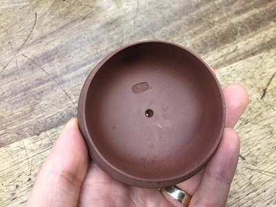 Lot 755 - A CHINESE YIXING ZISHA TEAPOT AND COVER