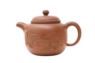 Lot 755 - A CHINESE YIXING ZISHA TEAPOT AND COVER