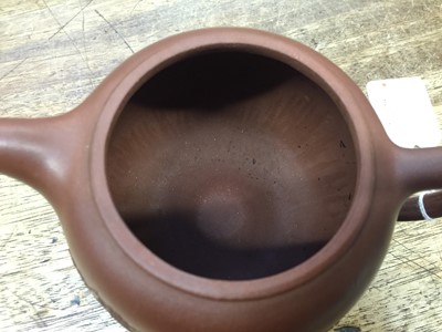 Lot 755 - A CHINESE YIXING ZISHA TEAPOT AND COVER