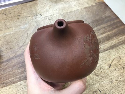 Lot 755 - A CHINESE YIXING ZISHA TEAPOT AND COVER