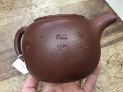 Lot 755 - A CHINESE YIXING ZISHA TEAPOT AND COVER