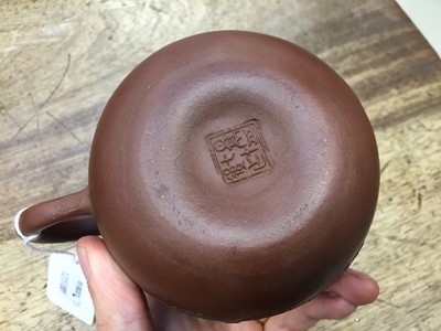 Lot 755 - A CHINESE YIXING ZISHA TEAPOT AND COVER