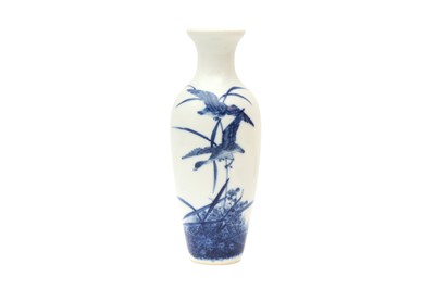 Lot 1007 - A CHINESE BLUE AND WHITE 'GEESE' VASE IN THE STYLE OF WANG BU